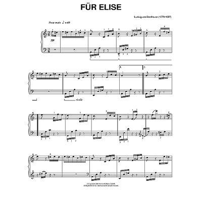 F R Elise Ludwig Van Beethoven Notenbuch De