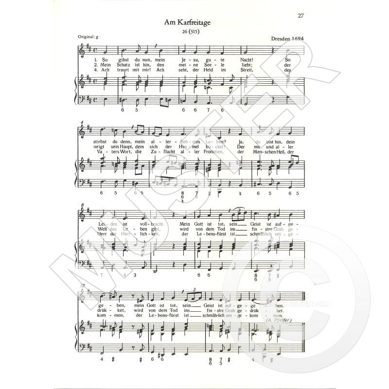Schemelli Gesangbuch Bwv 439 507 Von Bach Johann Sebastian Ba 3449 Noten