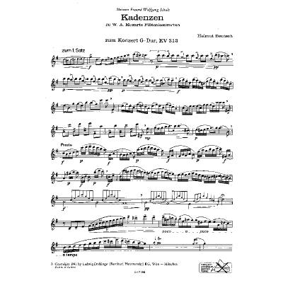 Kadenzen zu Mozart Konzert KV 313 314 + 315