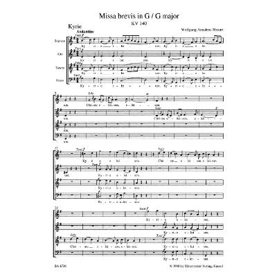 9790006454747 - Missa brevis G-Dur KV 140 (235d) 9790006454747 - Missa brevis G-Dur KV 140 (235d)