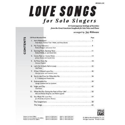 0038081314112 - Love songs for solo singers - medium low