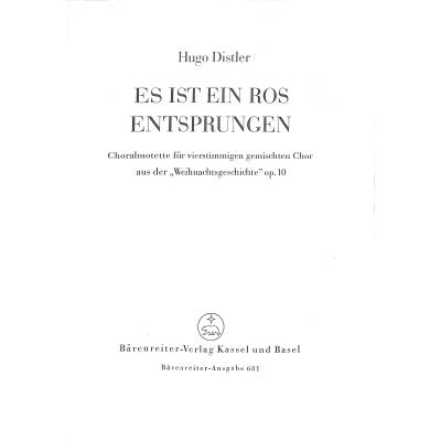 9790006404230 - Es ist ein Ros entsprungen op 10