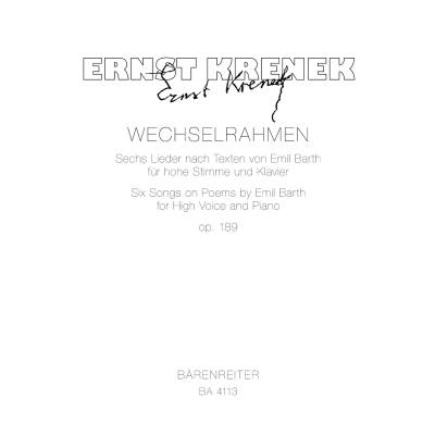 9790006443826 - Wechselrahmen 6 Lieder nach Emil Barth op 189 9790006443826 - Wechselrahmen 6 Lieder nach Emil Barth op 189