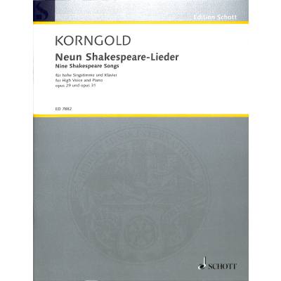 9783795797355 - 9 Shakespeare Lieder op 29 + op 31