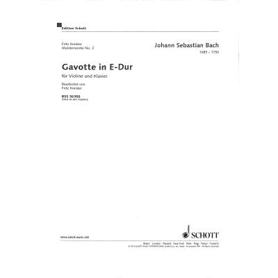 9790001106948 - Gavotte E-Dur aus BWV 1006