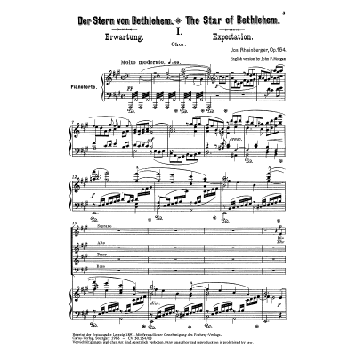 Der Stern Von Bethlehem Op 164 Notenbuch De