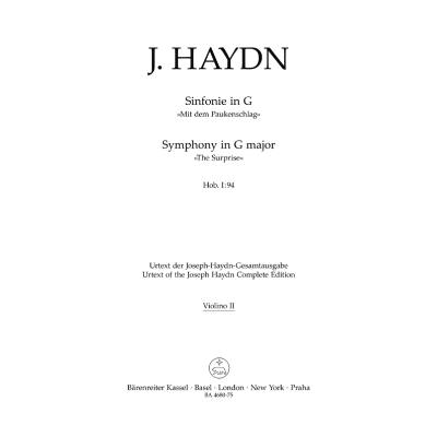 9790006503964 - Sinfonie 94 G-Dur Hob 1 94 (Paukenschlag)
