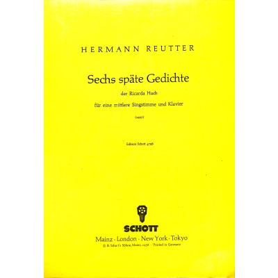 9790001055345 - 6 späte Gedichte der Ricarda Huch