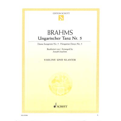 9790001090223 - Joseph Joachim - GEBRAUCHT Ungarischer Tanz Nr 5 g-Moll Violine und Klavier sol mineur violin and piano (Edition Schott Einzelausgabe) - Preis vom 02062023 050629 h