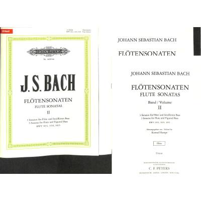 9790014106645 - Sechs Sonaten für Flöte und Klavier Bd2 Sonaten BWV 1033 C-Dur BWV 1034 e-Moll 1035 E-Dur Flöte und Klavier - Johann Sebastian Bach Kartoniert (TB)