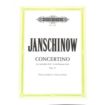 9790014031312 - Concertino im russischen Stil op 35 (Janschinow Alexej 1871-1943) - Alexei Janschinow Kartoniert (TB)