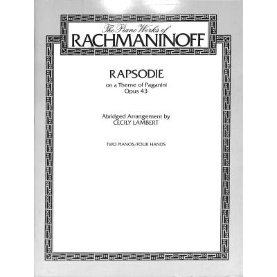 0029156068146 - Rhapsodie op 43 (Paganini Thema - verkürzte Ausgabe) 0029156068146 - Rhapsodie op 43 (Paganini Thema - verkürzte Ausgabe)