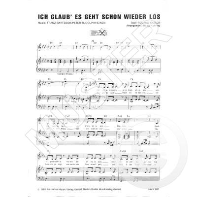 Ich glaub es geht schon wieder los Notenbuch.de
