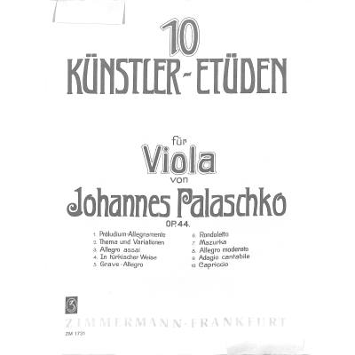 9790010173108 - 10 Künstler Etüden op 44 9790010173108 - 10 Künstler Etüden op 44