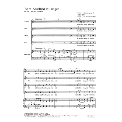 9790007066215 - Beim Abschied zu singen op 84 9790007066215 - Beim Abschied zu singen op 84