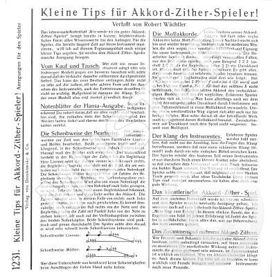 Kleine Tips für den Akkordzither Spieler