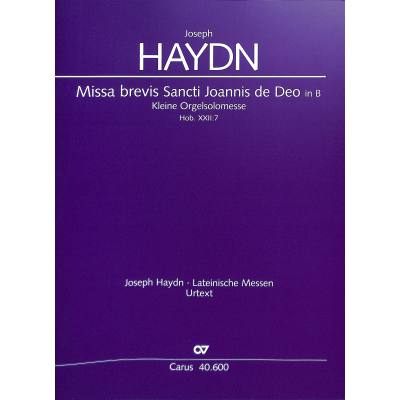 9790007072773 - Missa brevis B-Dur Sancti Johannis de deo Hob 22 7