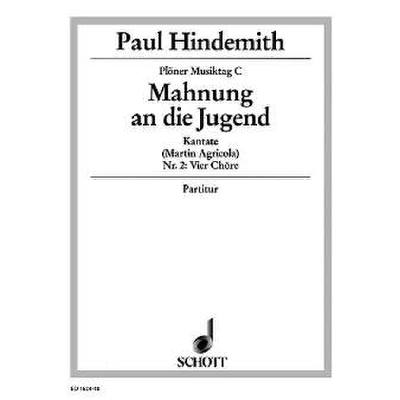 9790001132749 - Mahnung an die Jugend - Kantate