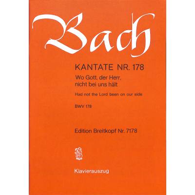 9790004173329 - Kantate 178 Wo Gott der Herr nicht bei uns hält BWV 178