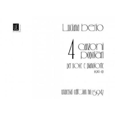 0803452020271 - 4 canzoni popolari per voce e pianoforte 0803452020271 - 4 canzoni popolari per voce e pianoforte