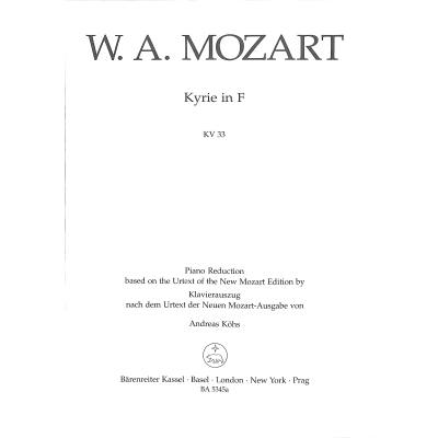 9790006468584 - Kyrie F-Dur KV 33
