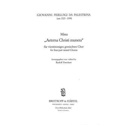 9790004403020 - Missa aeterna christi munera