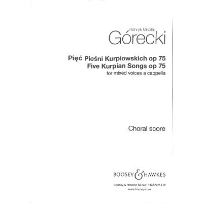9790060119972 - 5 Kurpian songs op 75