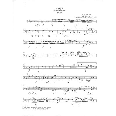 für Streichquartett Adagio KV 540 Menuett KV 355 Mozart 