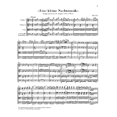 9790201870052 - Eine kleine Nachtmusik G-Dur KV 525 9790201870052 - Eine kleine Nachtmusik G-Dur KV 525