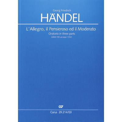 9790007093327 - Lallegro il penseroso ed il moderato HWV 55 9790007093327 - Lallegro il penseroso ed il moderato HWV 55
