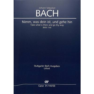 9790007050054 - Kantate 144 nimm was dein ist und gehe hin BWV 144