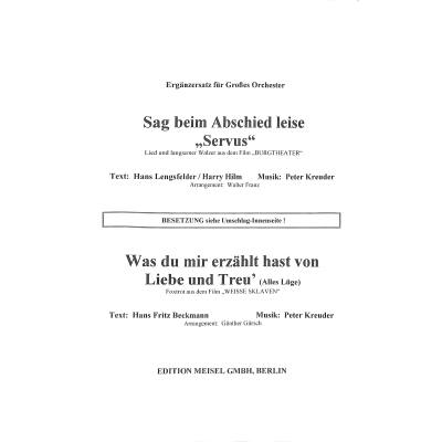 9790500724612 - Sag beim Abschied leise Servus | Was du mir erzählt hast von Liebe und Treue 9790500724612 - Sag beim Abschied leise Servus | Was du mir erzählt hast von Liebe und Treue