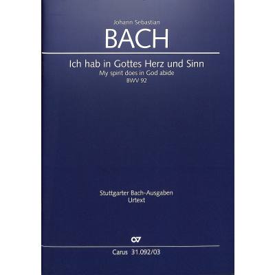 9790007046446 - Kantate 92 Ich hab in Gottes Herz und Sinn BWV 92
