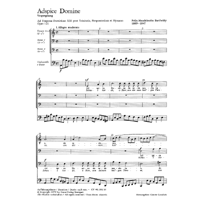 9790007064686 - Vespergesang - Adspice domine op 121