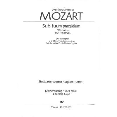 9790007085070 - Sub tuum praesidium KV 198 9790007085070 - Sub tuum praesidium KV 198