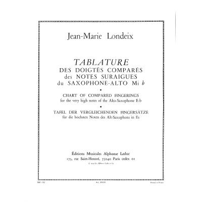 9790046251207 - Tablature des doigtes compares des notes suraigues
