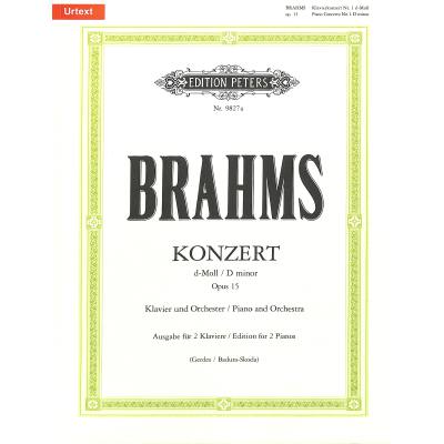 9790014109981 - Klavierkonzert Nr1 d-Moll op15 Ausgabe für 2 Klaviere - Johannes Brahms Kartoniert (TB)