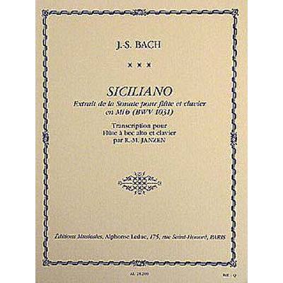 9790046282096 - Siciliano (Sonate 2 Es-Dur BWV 1031)