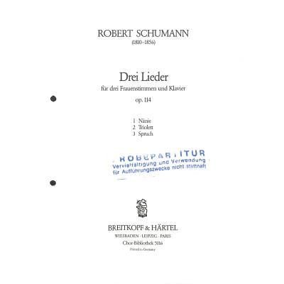 9790004410462 - 3 Lieder op 114 9790004410462 - 3 Lieder op 114