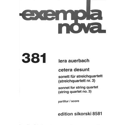 9790003036441 - Cetera desunt - Sonett