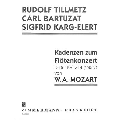 9790010359007 - Kadenzen zu Konzert D-Dur KV 314 (285d)