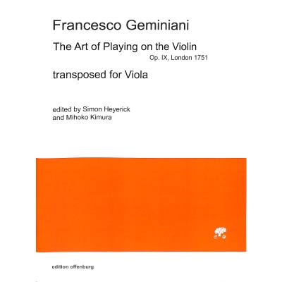 9790700241513 - The art of playing on the violin op 9 (1751)