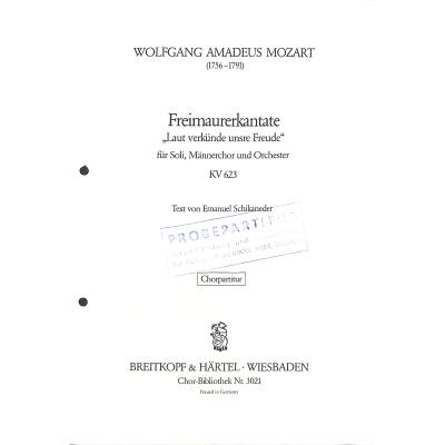 9790004402788 - Freimaurer Kantate KV 623 laut verkünde unsre Freude