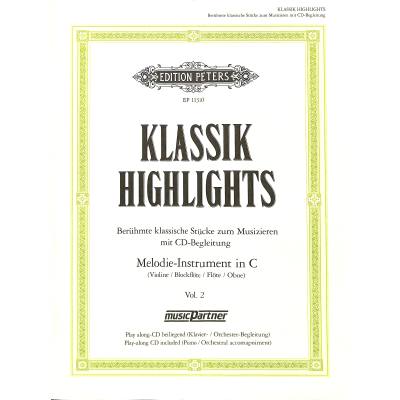 9790014111656 - Klassik-Highlights m Audio-CD für Melodie-Instrument in CVol2 Geheftet