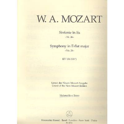 9790006455140 - Sinfonie 26 Es-Dur KV 184