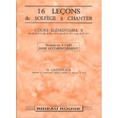 9790231102741 - 16 lecons de solfege a chanter cours elementaire B