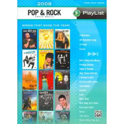 0038081344218 - Pop + Rock sheet music playlist 2008