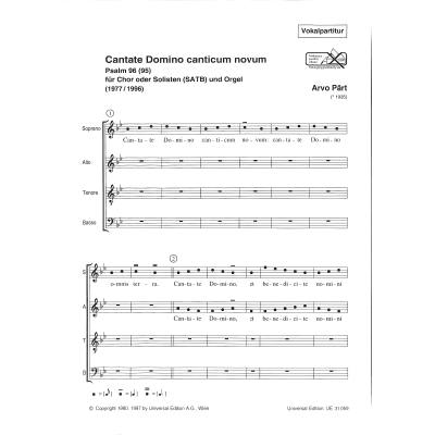 0803452009764 - Cantate domino canticum novum