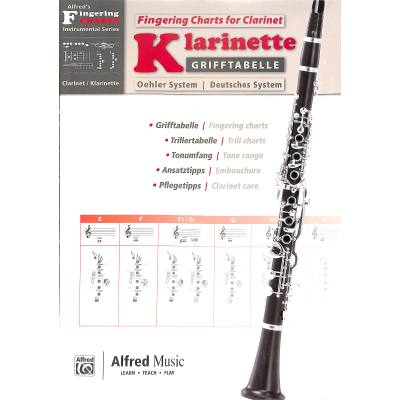 9783943638622 - Alfred Music - Grifftabelle Klarinette Deutsches System