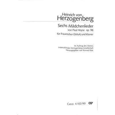 9790007130459 - 6 Mädchenlieder op 98 9790007130459 - 6 Mädchenlieder op 98